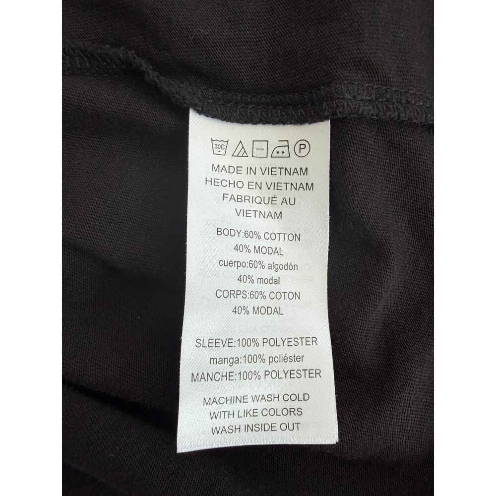 MICHAEL KORS Black Sheer Metallic Flutter Sleeve Top XL Cotton Modal RE25 EUC - Picture 7 of 8